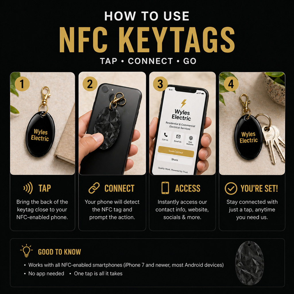 Custom NFC Key Ring - Tap to Share Business Info